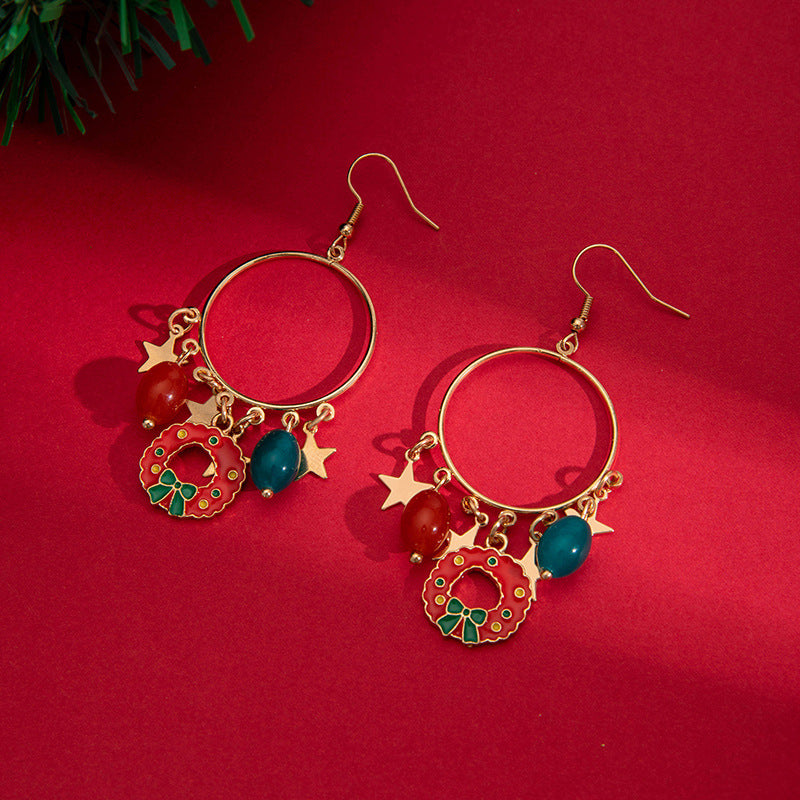 Wholesale Christmas Colorful Bell Alloy Earrings